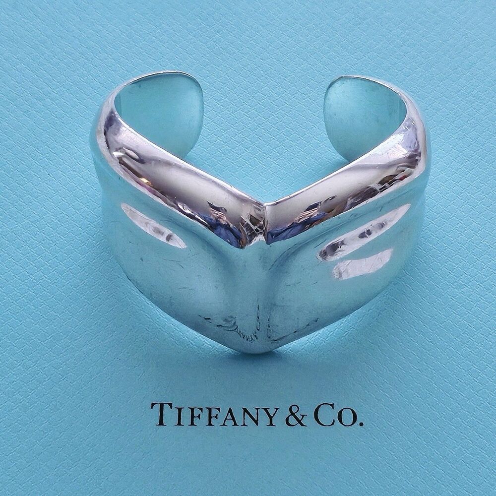 🧧SOLD🎋RARE Vintage 1979 Tiffany & Co. Elsa Peretti Libra Cuff Silver Bracelet - Picture 1 of 9